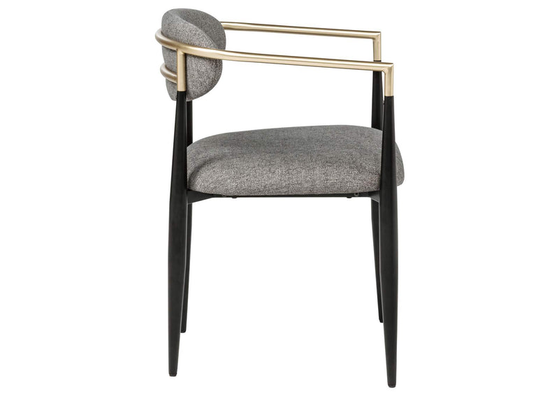 182682 Bradbury Fabric Upholstered Dining Arm Chair Grey (Set of 2)