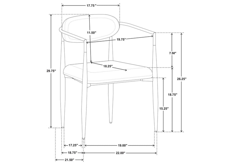 182682 Bradbury Fabric Upholstered Dining Arm Chair Grey (Set of 2)