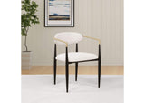 182692 Bradbury Fabric Upholstered Dining Arm Chair Beige (Set of 2)