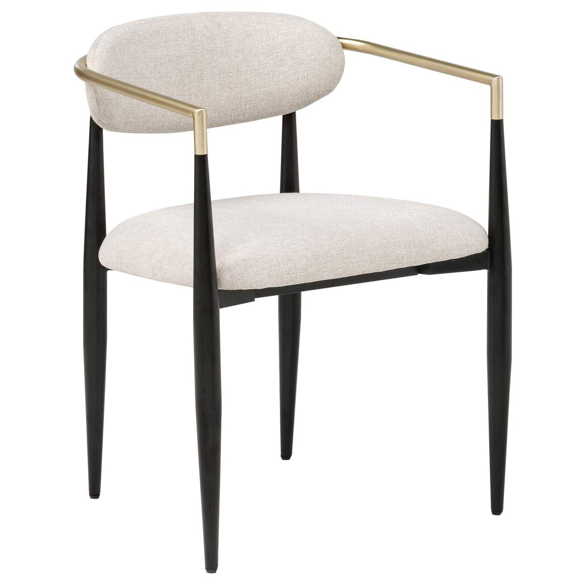 182692 Bradbury Fabric Upholstered Dining Arm Chair Beige (Set of 2)