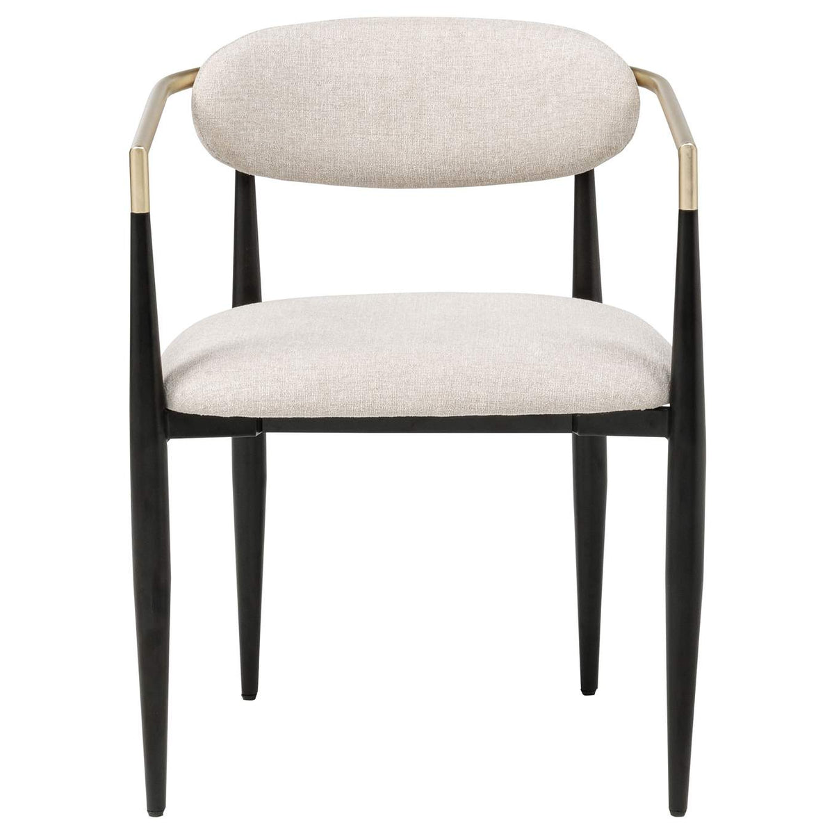 182692 Bradbury Fabric Upholstered Dining Arm Chair Beige (Set of 2)