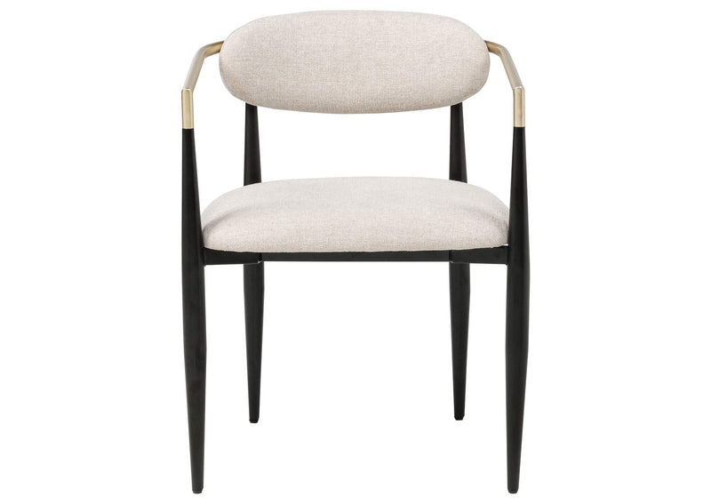 182692 Bradbury Fabric Upholstered Dining Arm Chair Beige (Set of 2)