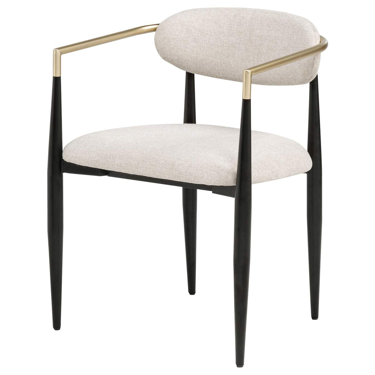 182692 Bradbury Fabric Upholstered Dining Arm Chair Beige (Set of 2)