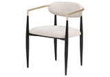 182692 Bradbury Fabric Upholstered Dining Arm Chair Beige (Set of 2)