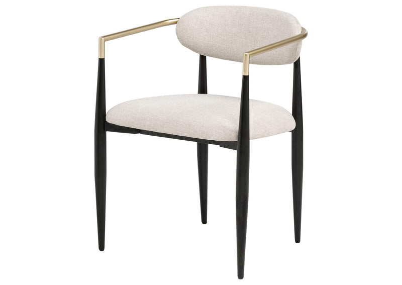 182692 Bradbury Fabric Upholstered Dining Arm Chair Beige (Set of 2)