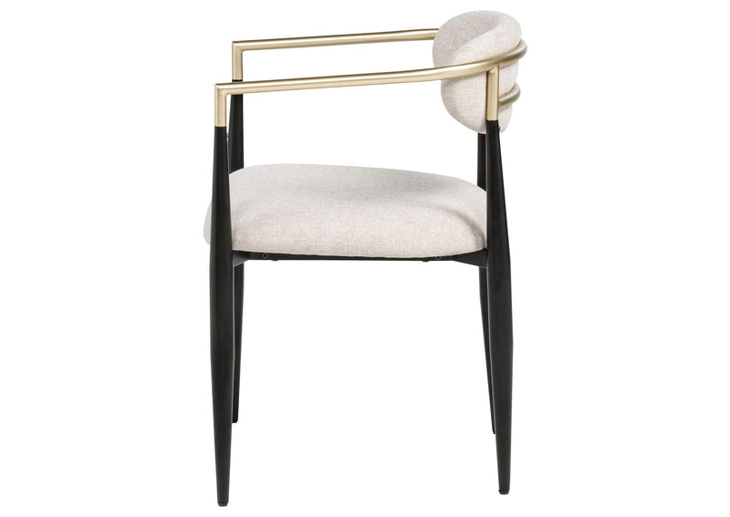 182692 Bradbury Fabric Upholstered Dining Arm Chair Beige (Set of 2)