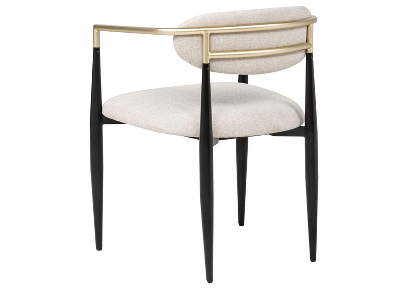182692 Bradbury Fabric Upholstered Dining Arm Chair Beige (Set of 2)