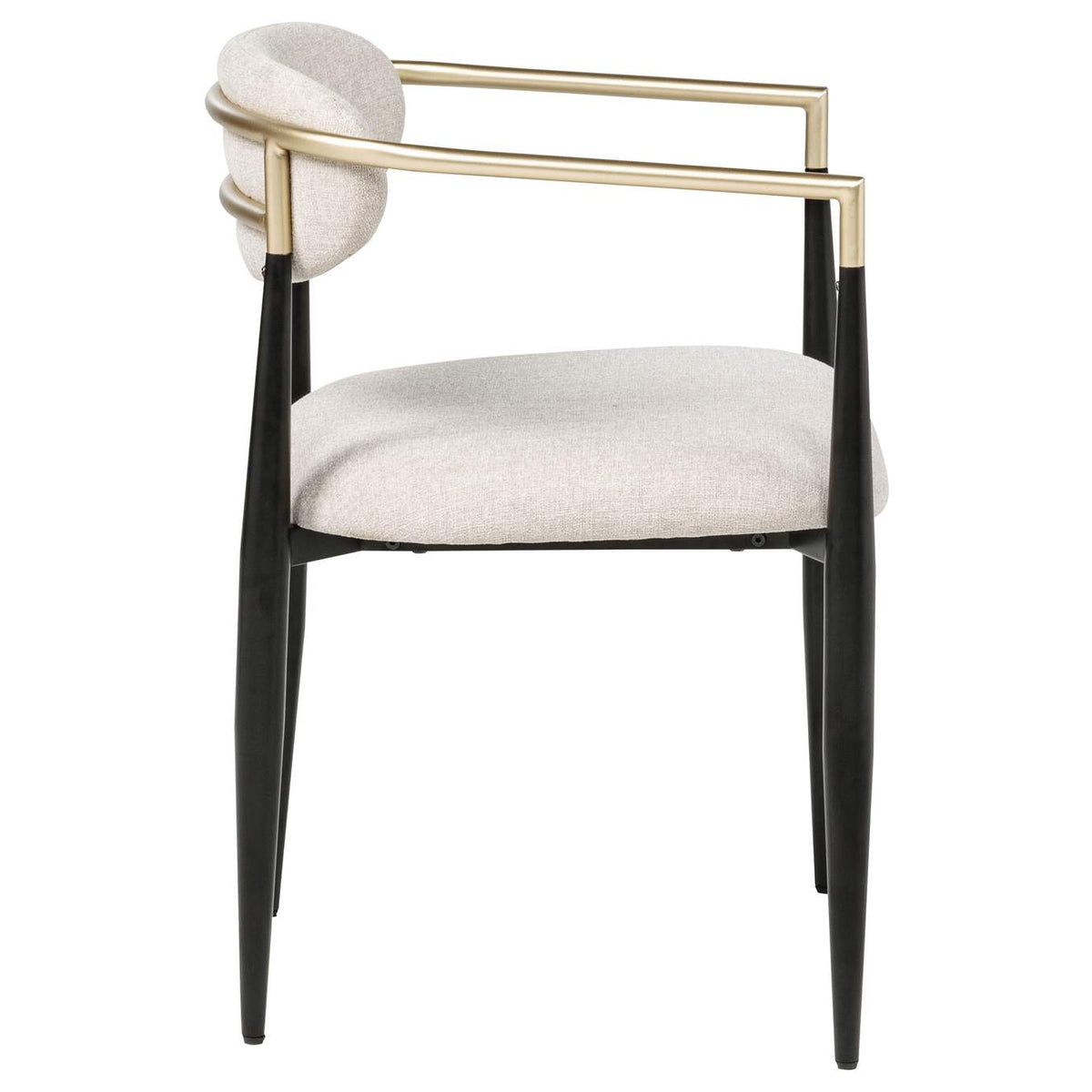 182692 Bradbury Fabric Upholstered Dining Arm Chair Beige (Set of 2)