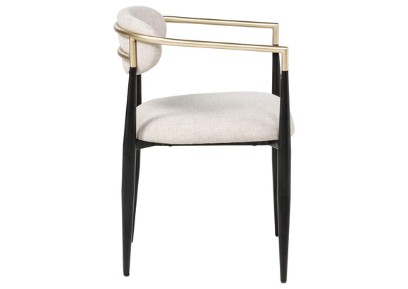 182692 Bradbury Fabric Upholstered Dining Arm Chair Beige (Set of 2)