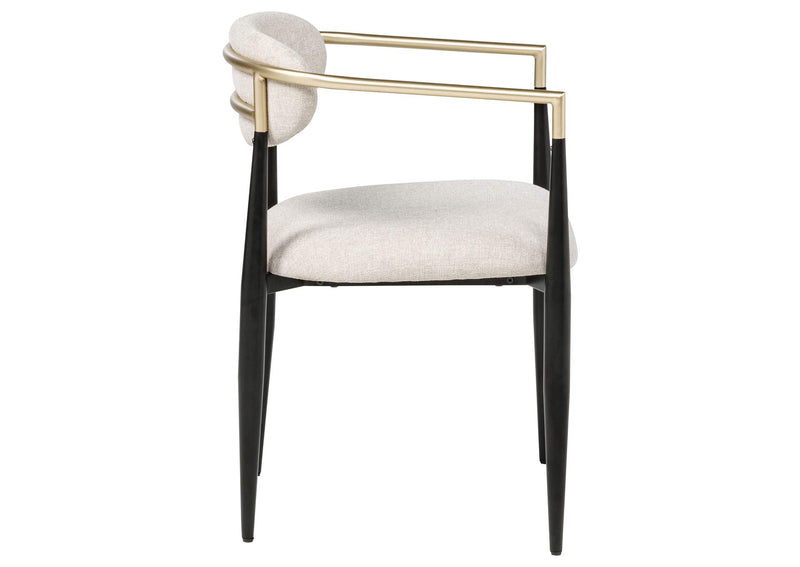 182692 Bradbury Fabric Upholstered Dining Arm Chair Beige (Set of 2)