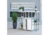 182757 Gallimore 2-door Bar Cabinet Wine Storage White High Gloss