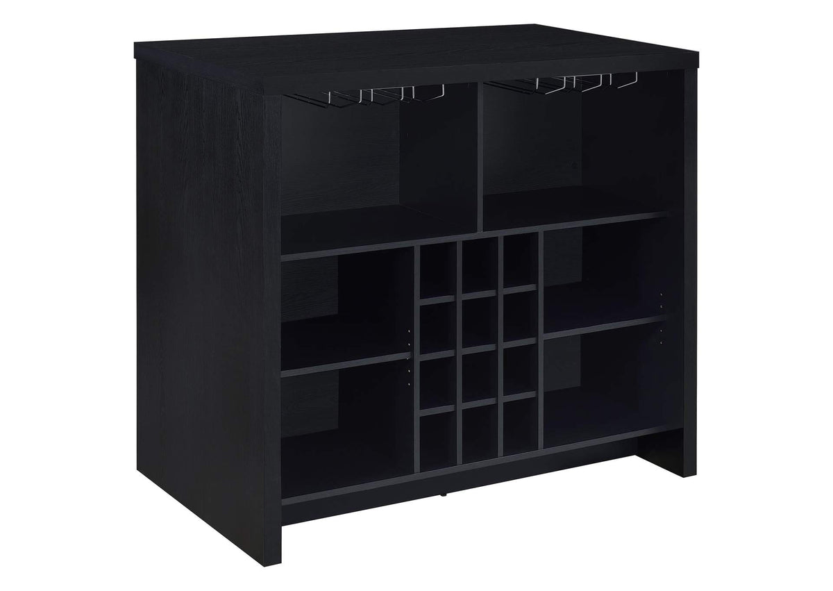 182784 Topanga Engineered Wood Freestanding Home Bar Black