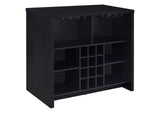 182784 Topanga Engineered Wood Freestanding Home Bar Black