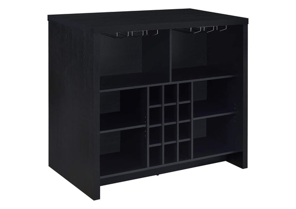 182784 Topanga Engineered Wood Freestanding Home Bar Black