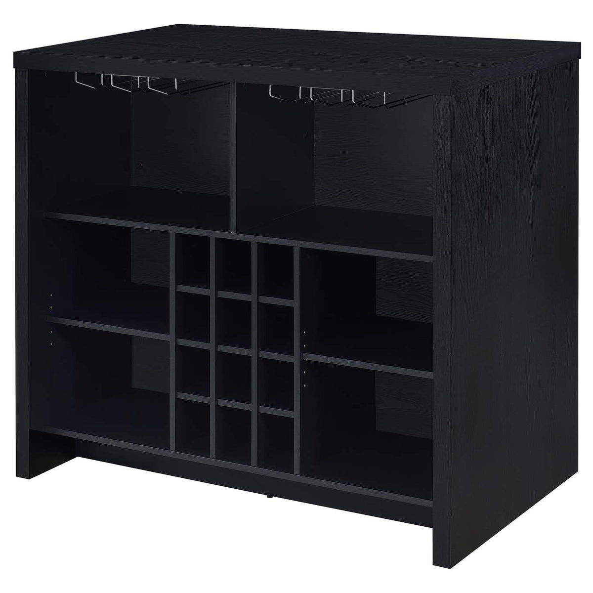 182784 Topanga Engineered Wood Freestanding Home Bar Black