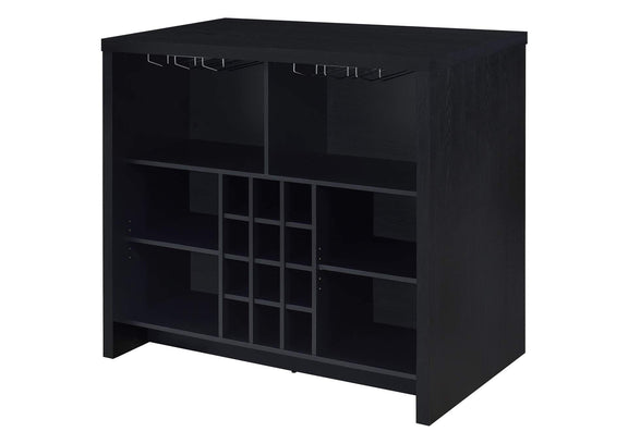 182784 Topanga Engineered Wood Freestanding Home Bar Black