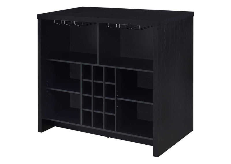 182784 Topanga Engineered Wood Freestanding Home Bar Black