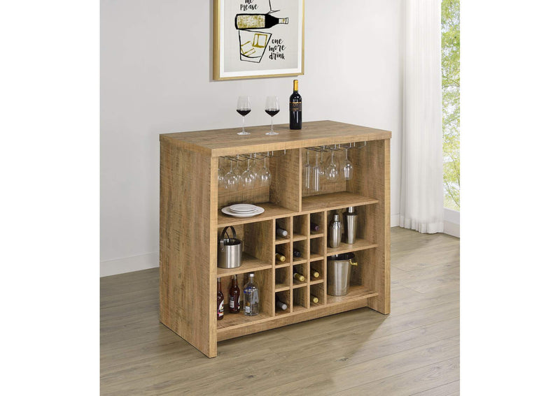 182785 Topanga Engineered Wood Freestanding Home Bar Mango