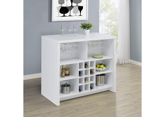182786 Topanga Engineered Wood Freestanding Home Bar White