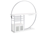 Risley 2-door Circular LED Wine Cabinet White High Gloss