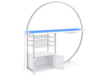182798 Risley 2-door Circular LED Wine Cabinet White High Gloss