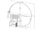 182798 Risley 2-door Circular LED Wine Cabinet White High Gloss