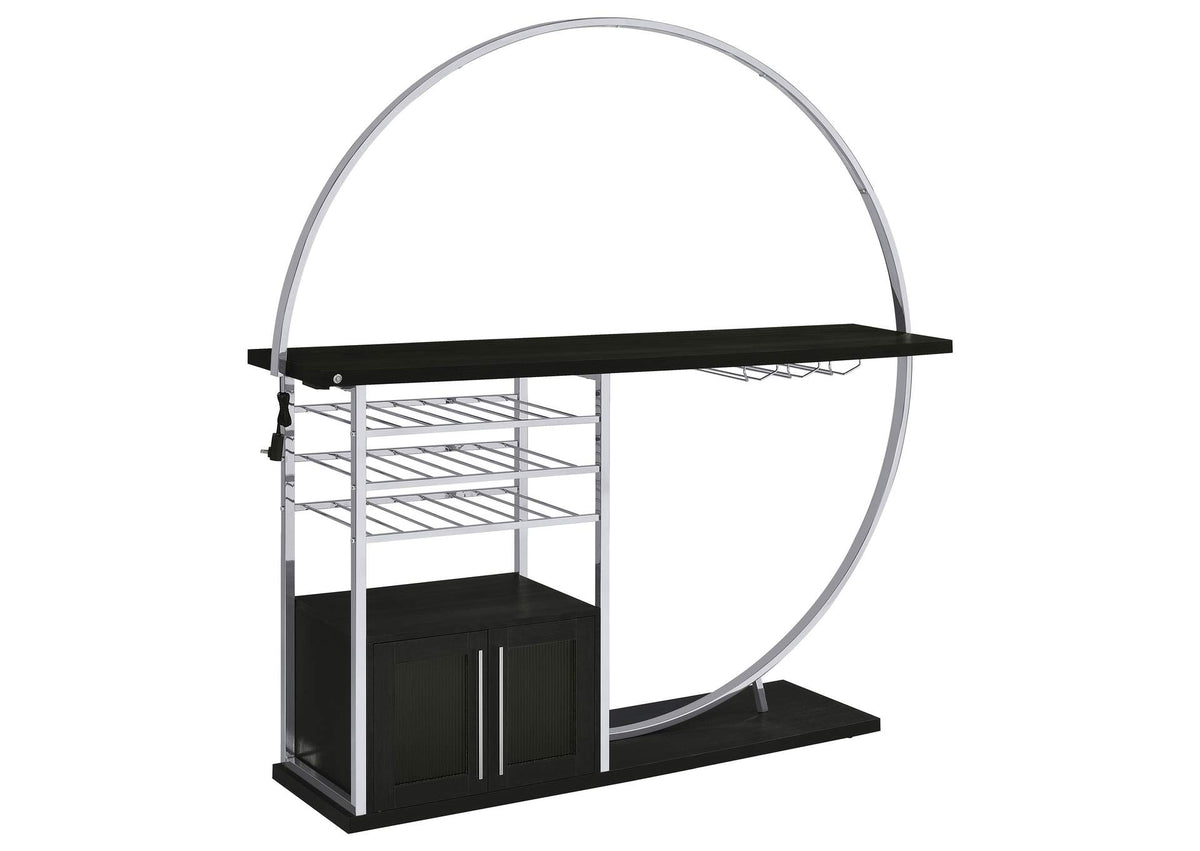 Risley 2-door Circular LED Wine Cabinet Dark Charcoal