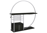 Risley 2-door Circular LED Wine Cabinet Dark Charcoal