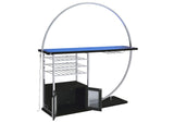 182799 Risley 2-door Circular LED Wine Cabinet Dark Charcoal