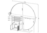182799 Risley 2-door Circular LED Wine Cabinet Dark Charcoal