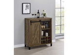 182852 Arlington Sliding Door Home Bar Wine Cabinet Rustic Oak