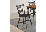 183042 Hollyoak Windsor Wood Dining Side Chair Black (Set of 2)