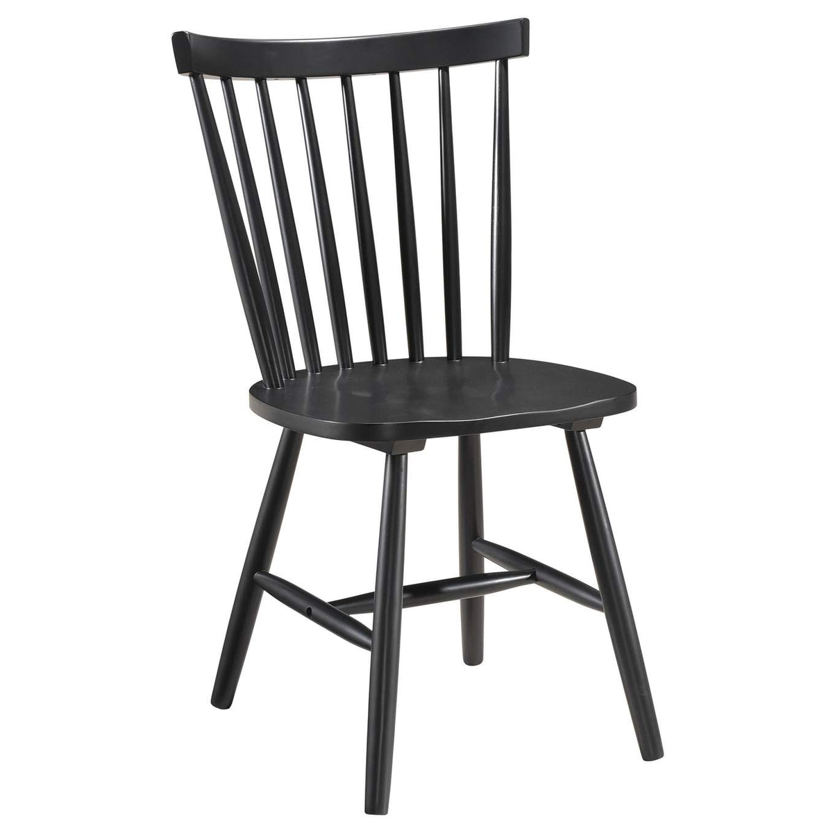 183042 Hollyoak Windsor Wood Dining Side Chair Black (Set of 2)
