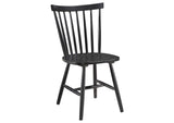 183042 Hollyoak Windsor Wood Dining Side Chair Black (Set of 2)