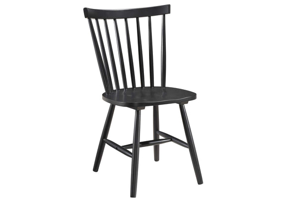 183042 Hollyoak Windsor Wood Dining Side Chair Black (Set of 2)