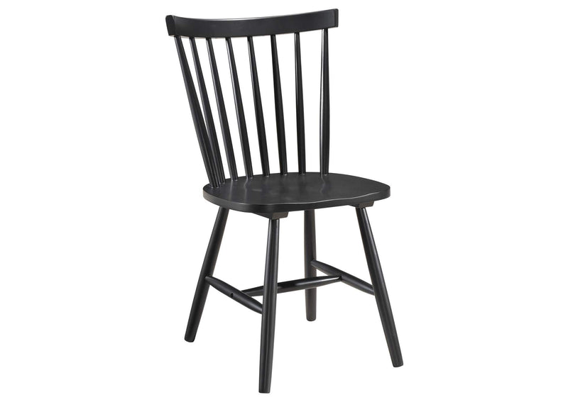 183042 Hollyoak Windsor Wood Dining Side Chair Black (Set of 2)