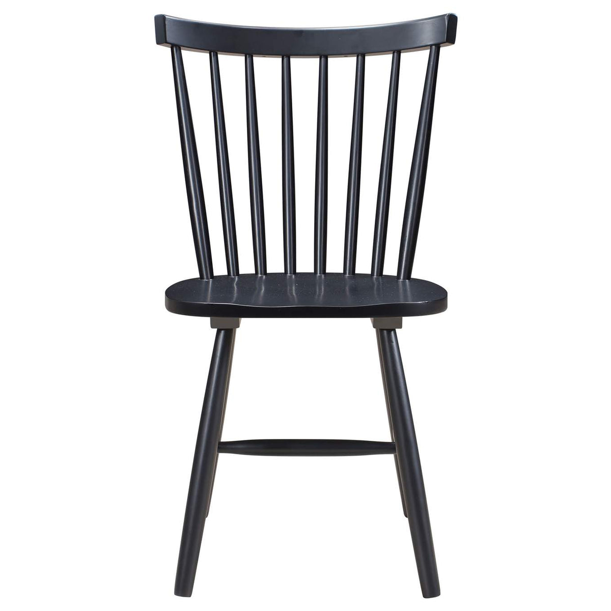 183042 Hollyoak Windsor Wood Dining Side Chair Black (Set of 2)