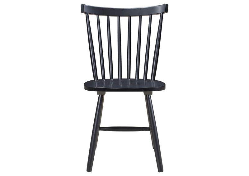 183042 Hollyoak Windsor Wood Dining Side Chair Black (Set of 2)