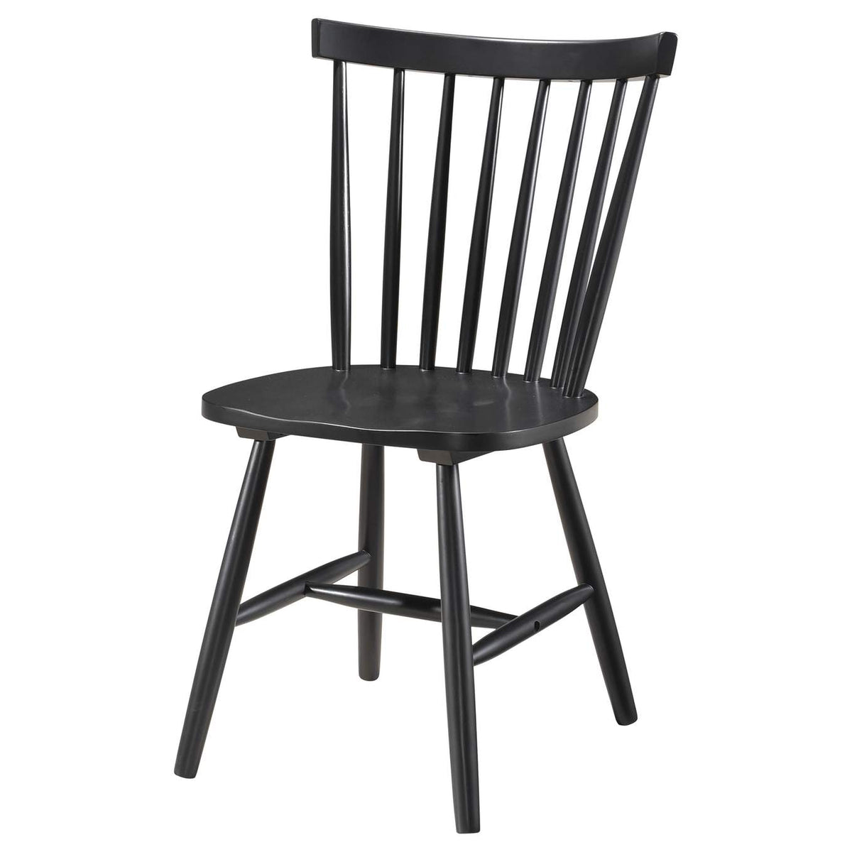 183042 Hollyoak Windsor Wood Dining Side Chair Black (Set of 2)