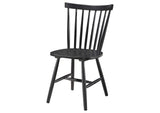 183042 Hollyoak Windsor Wood Dining Side Chair Black (Set of 2)