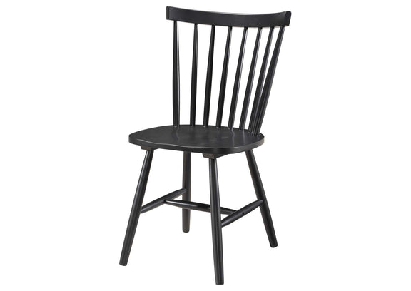 183042 Hollyoak Windsor Wood Dining Side Chair Black (Set of 2)
