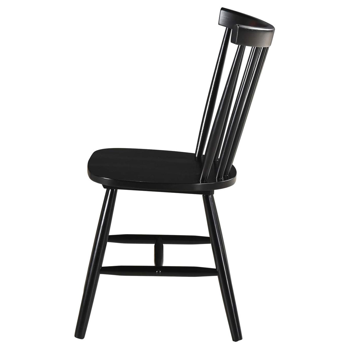 183042 Hollyoak Windsor Wood Dining Side Chair Black (Set of 2)
