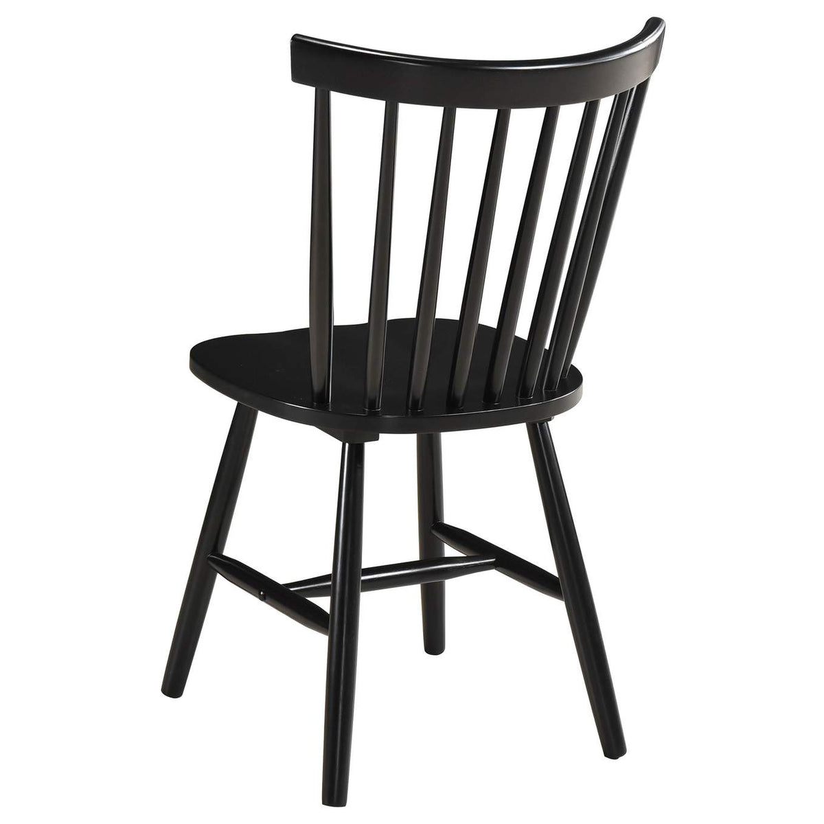 183042 Hollyoak Windsor Wood Dining Side Chair Black (Set of 2)