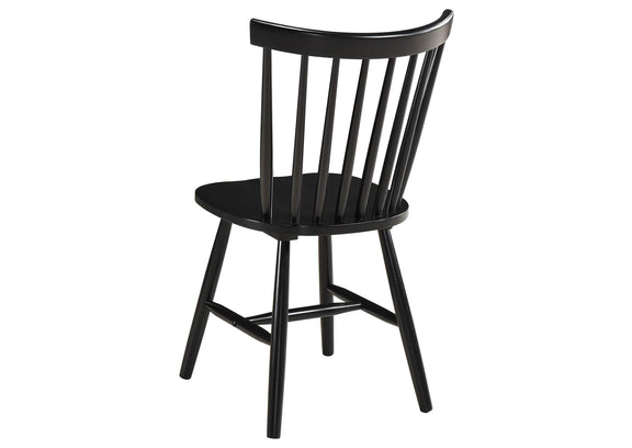 183042 Hollyoak Windsor Wood Dining Side Chair Black (Set of 2)