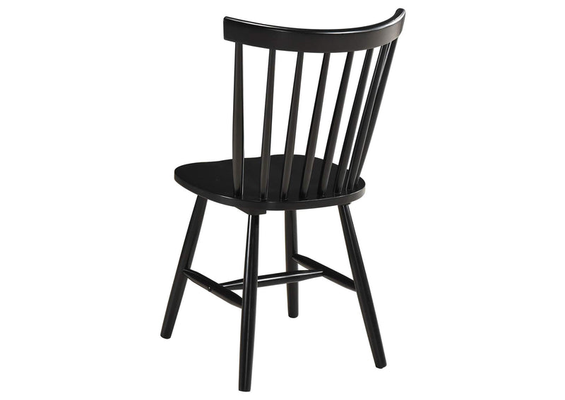 183042 Hollyoak Windsor Wood Dining Side Chair Black (Set of 2)