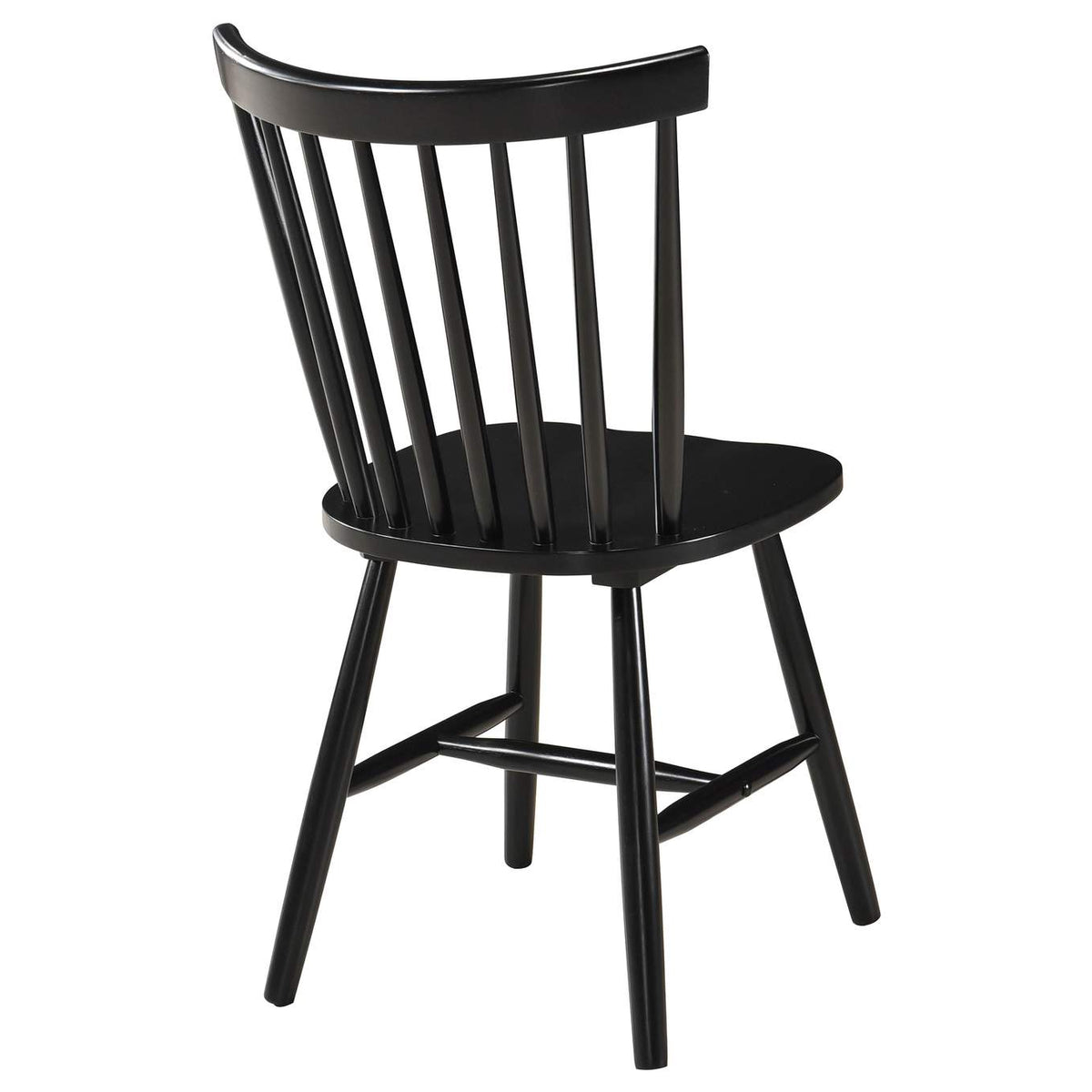183042 Hollyoak Windsor Wood Dining Side Chair Black (Set of 2)