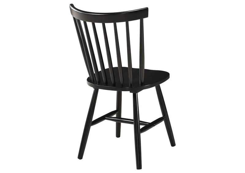 183042 Hollyoak Windsor Wood Dining Side Chair Black (Set of 2)