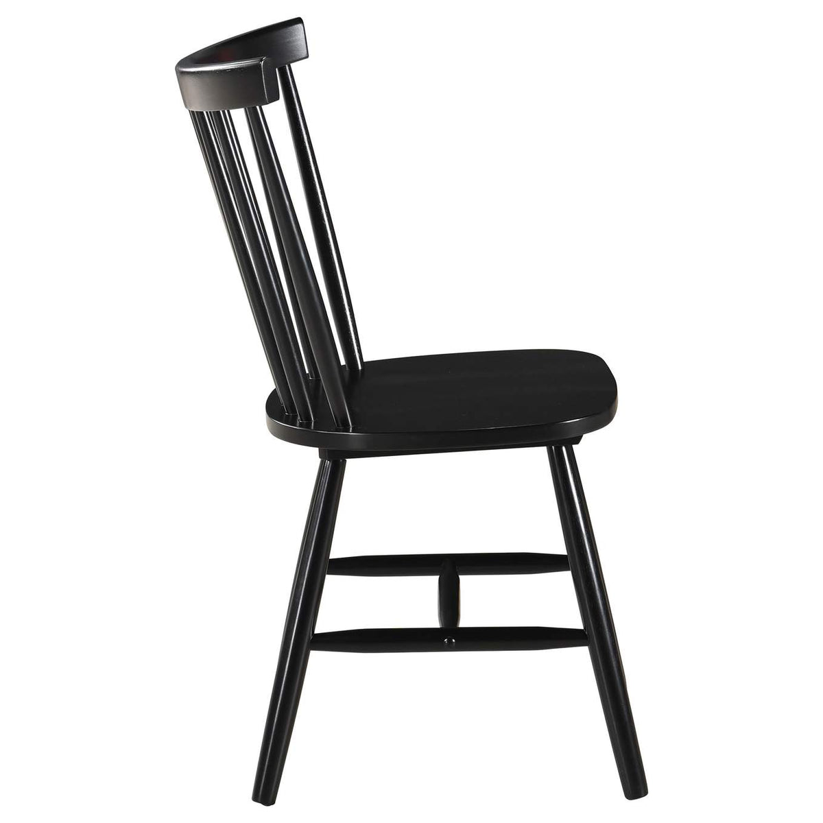 183042 Hollyoak Windsor Wood Dining Side Chair Black (Set of 2)
