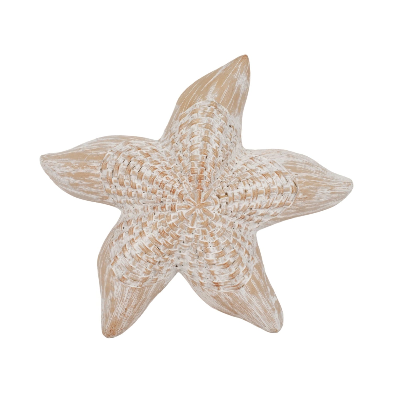 10" Resin Wicker Starfish - White
