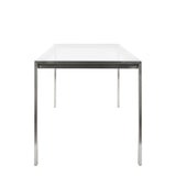 Fuji - Dining Table - Stainless Steel With Clear Glass Top